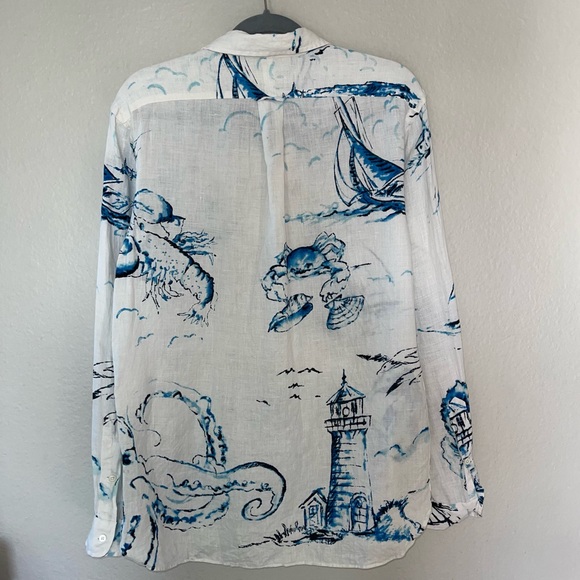 ralph lauren mens seaside nautical linen button down shirt size M - unisex - Picture 2 of 6